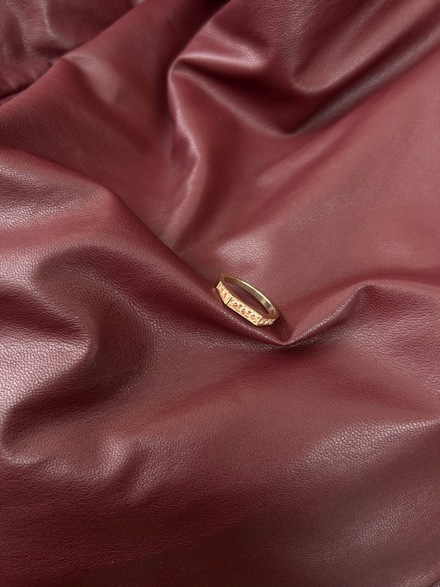 Elegant Signet Ring - 14k gold with Pink Lab Grown Diamonds