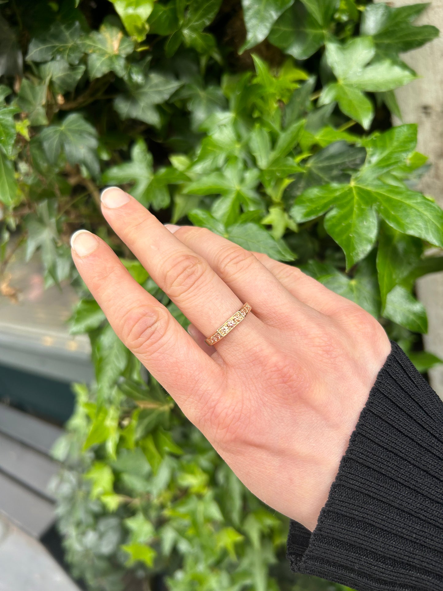 Elegant Signet Ring - 14k gold with Pink Lab Grown Diamonds