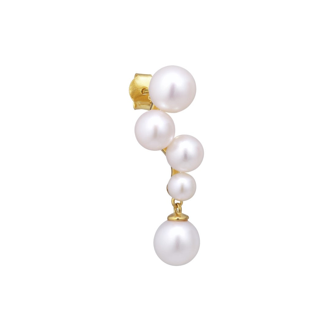 Paloma Stud Earring - Gold Plated Silver W. Freshwater Pearls