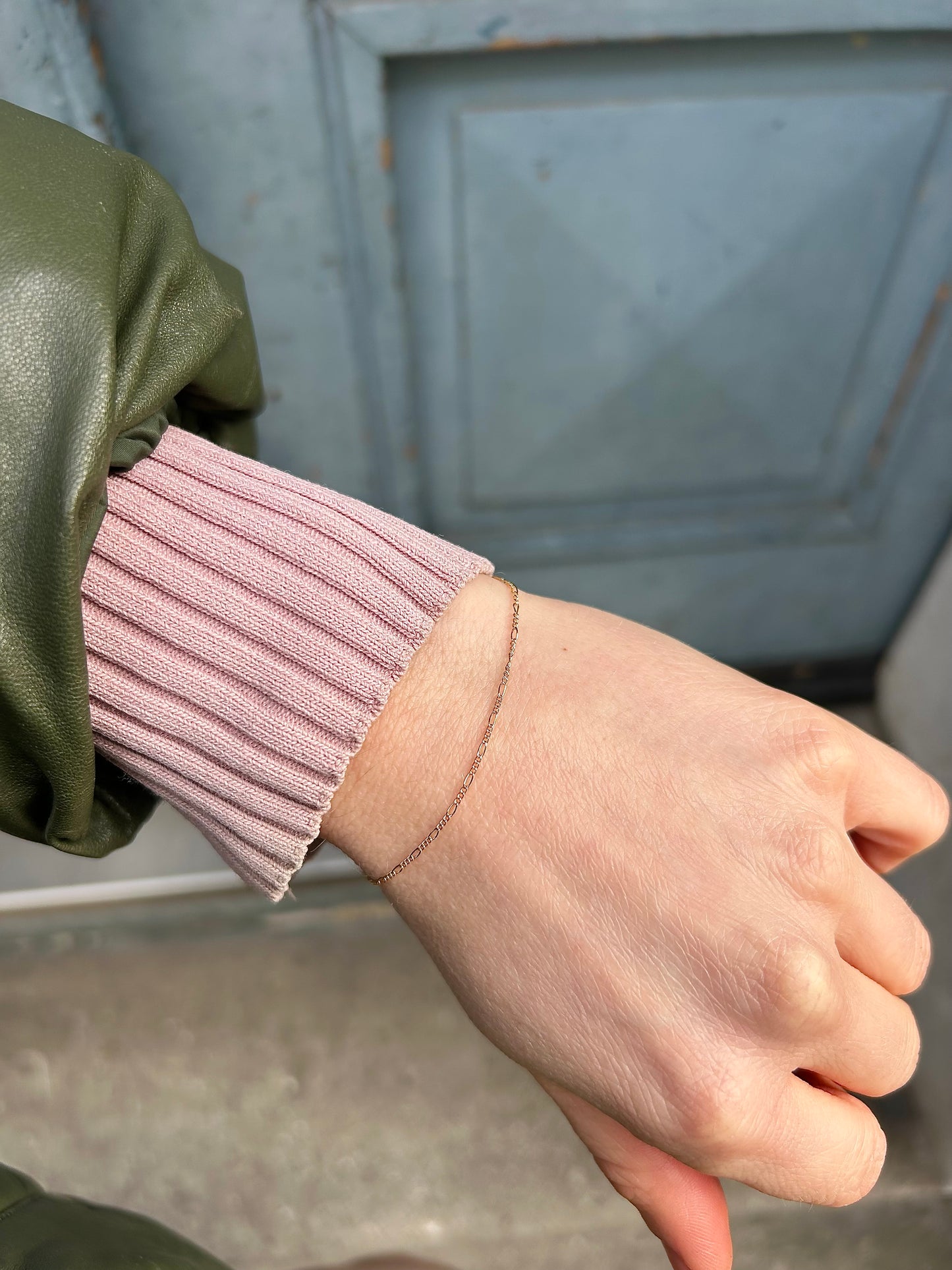 Figaro Petit chain 18k gold bracelet