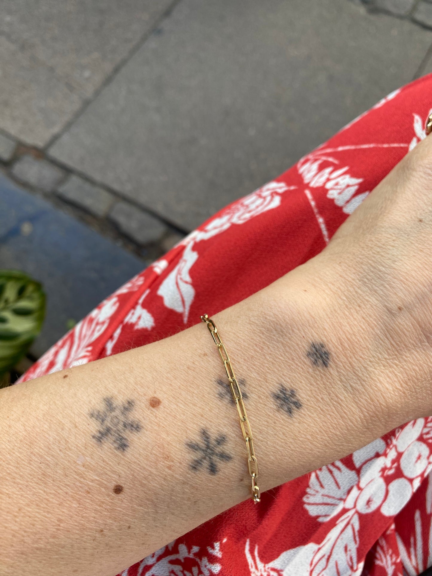 Rektangulært ankerkæde armbånd – 14k guld