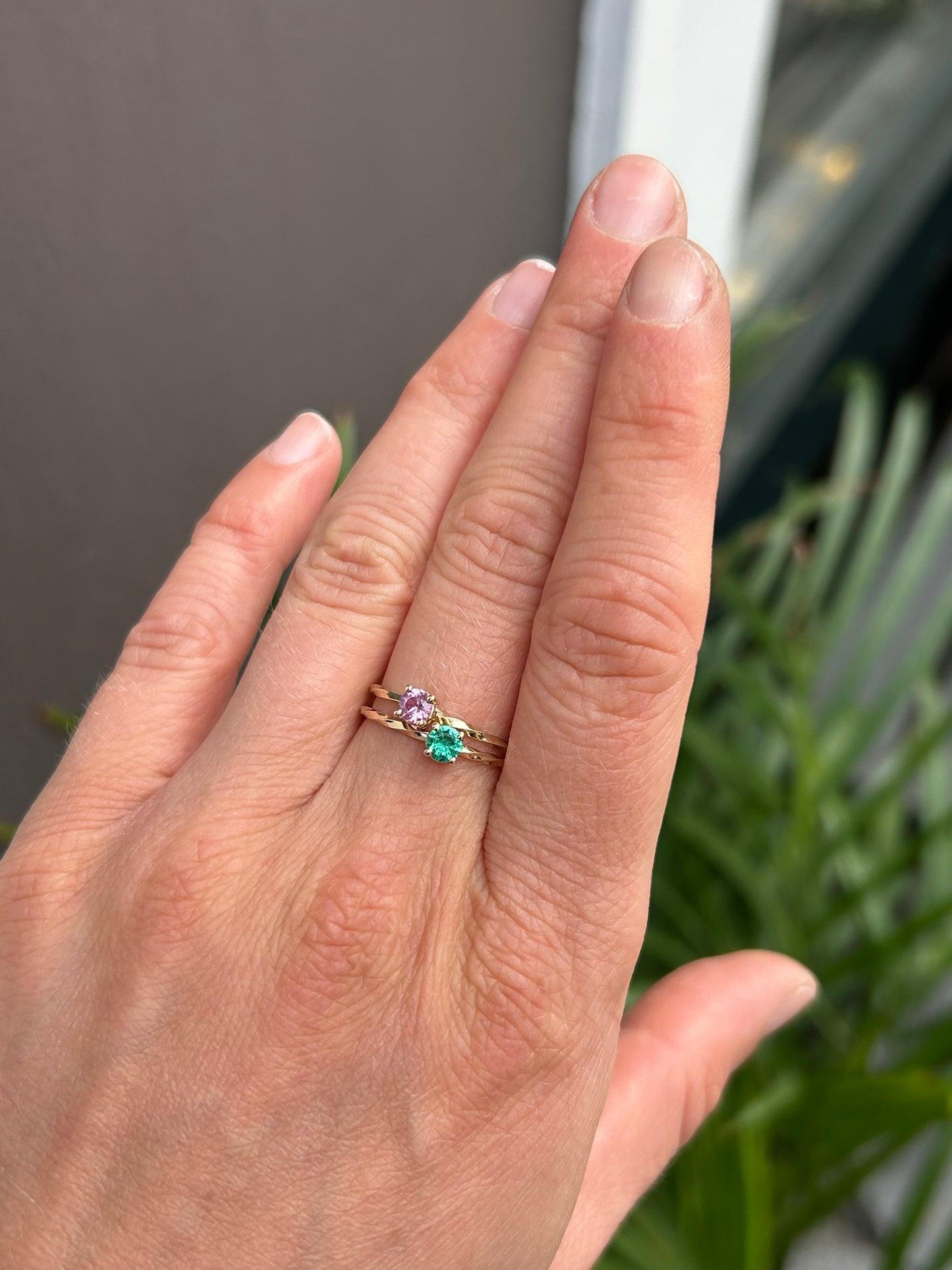 Miss Martha Klassisk Pink Safir Ring - 14 Karat Guld