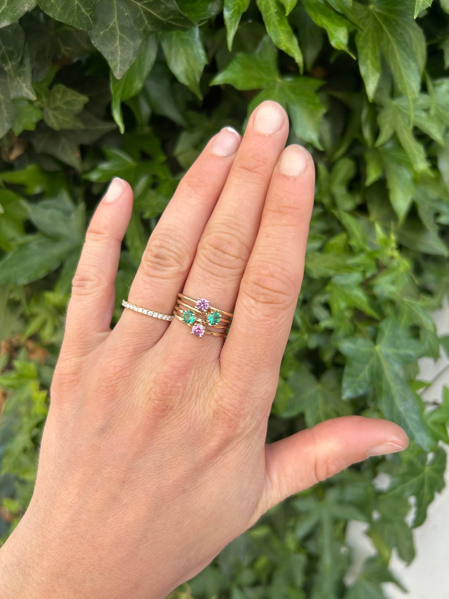 Miss Martha Klassisk Pink Safir Ring - 14 Karat Guld