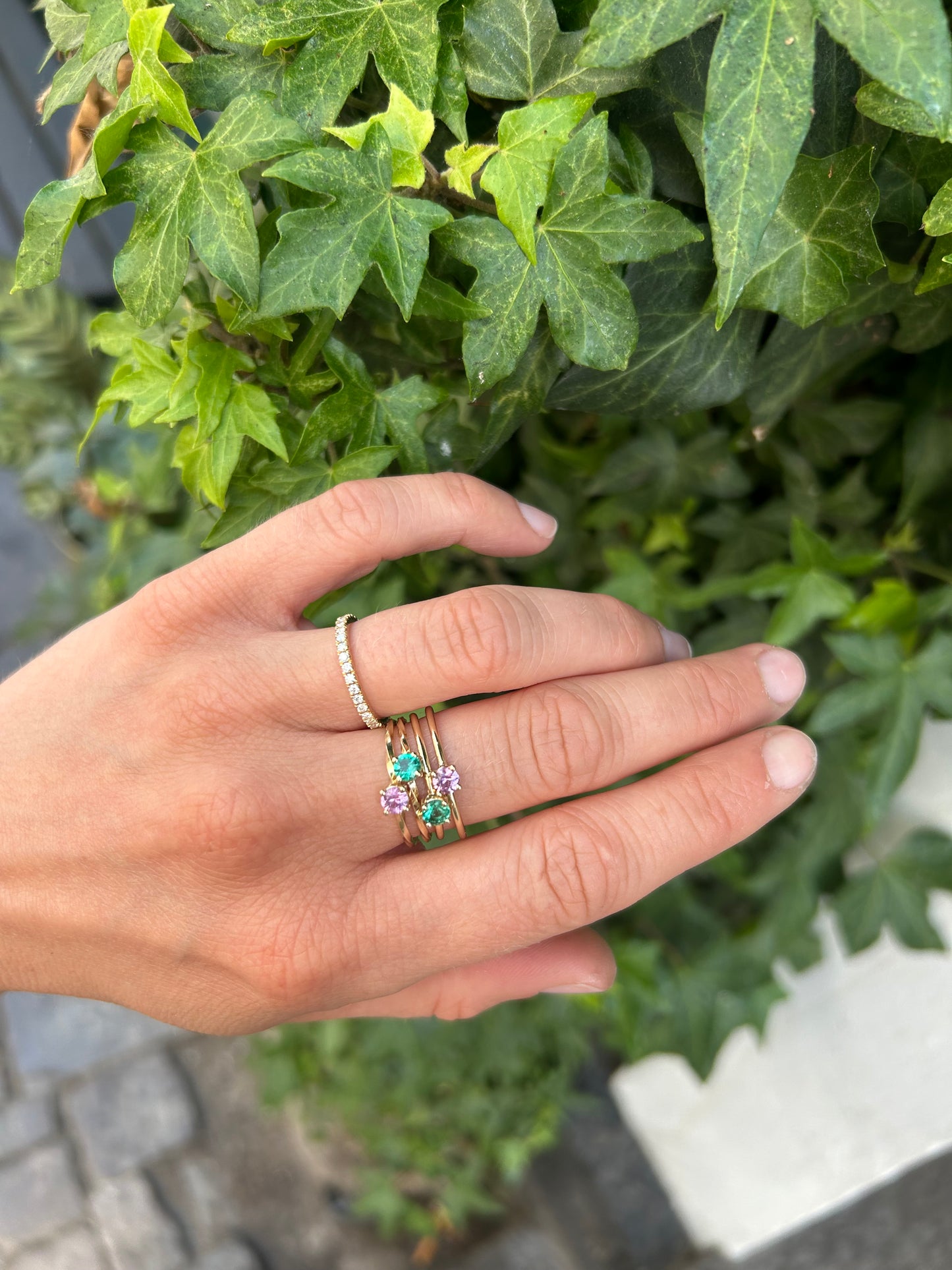 Miss Martha Klassisk Rosa Safir Ring - 14 Karat Guld
