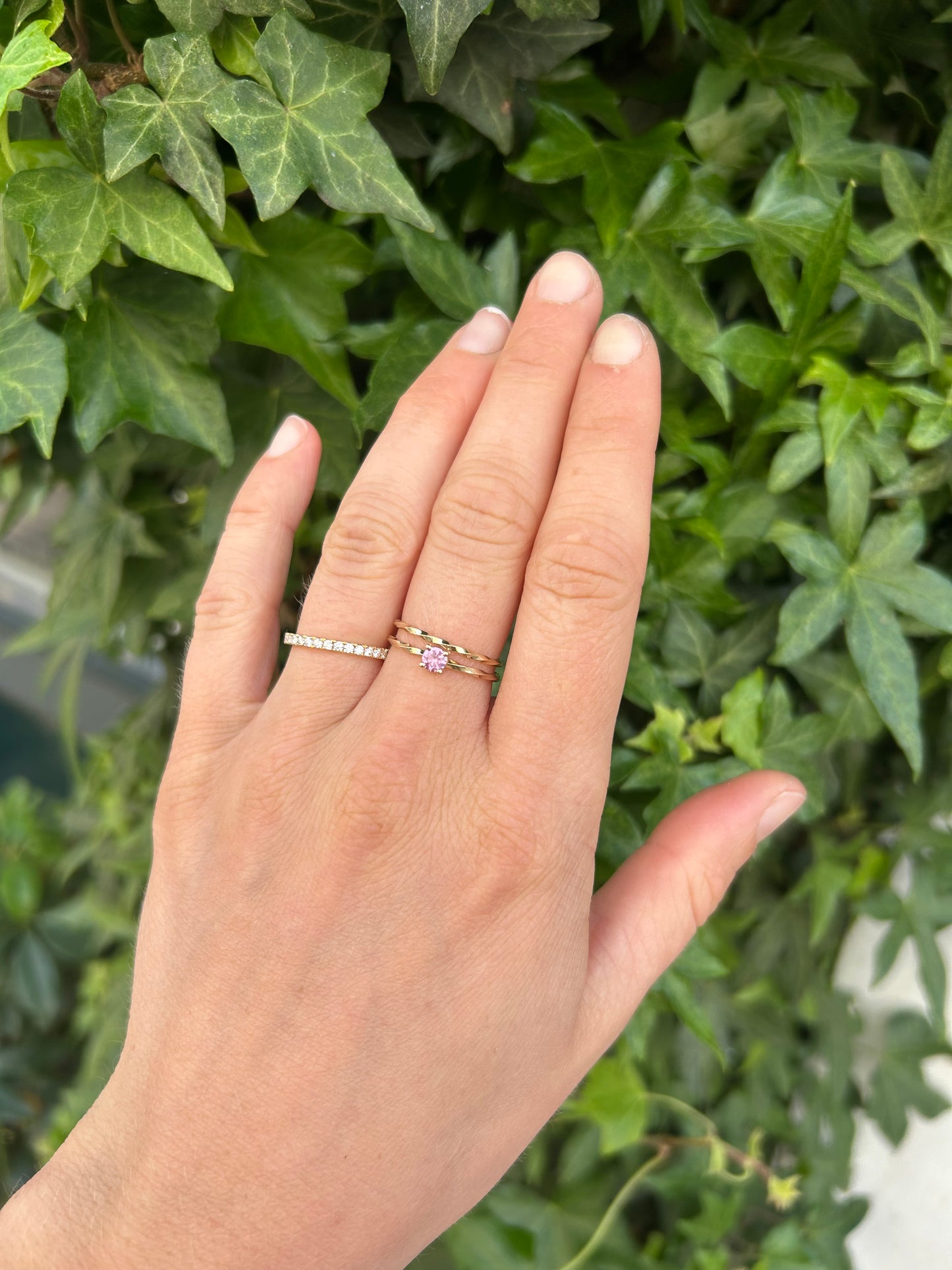 Miss Martha Klassisk Rosa Safir Ring - 14 Karat Guld