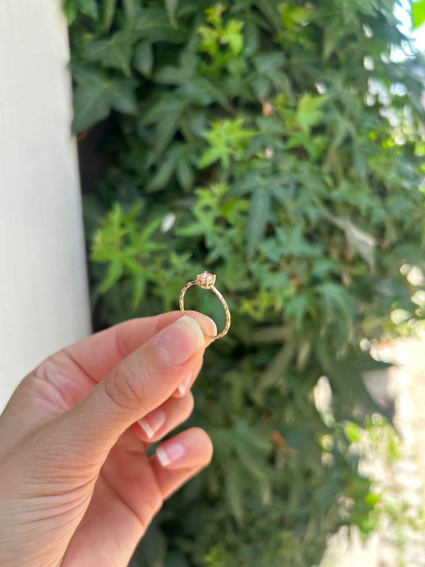 Miss Martha Klassisk Pink Lab Grown Diamantring – 14 Karat Guld