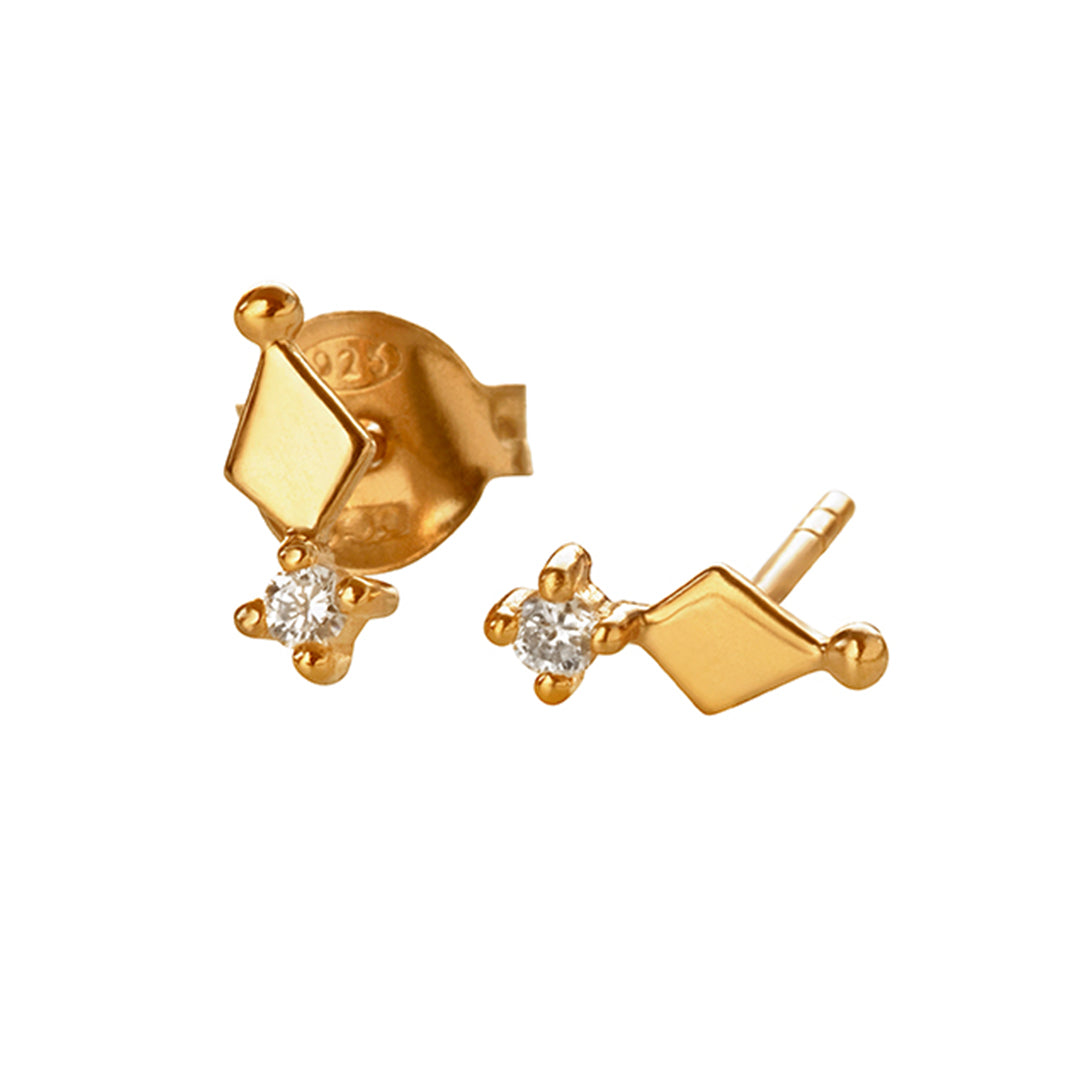 Kitah Earrings - 14 Karat Gold with Diamond