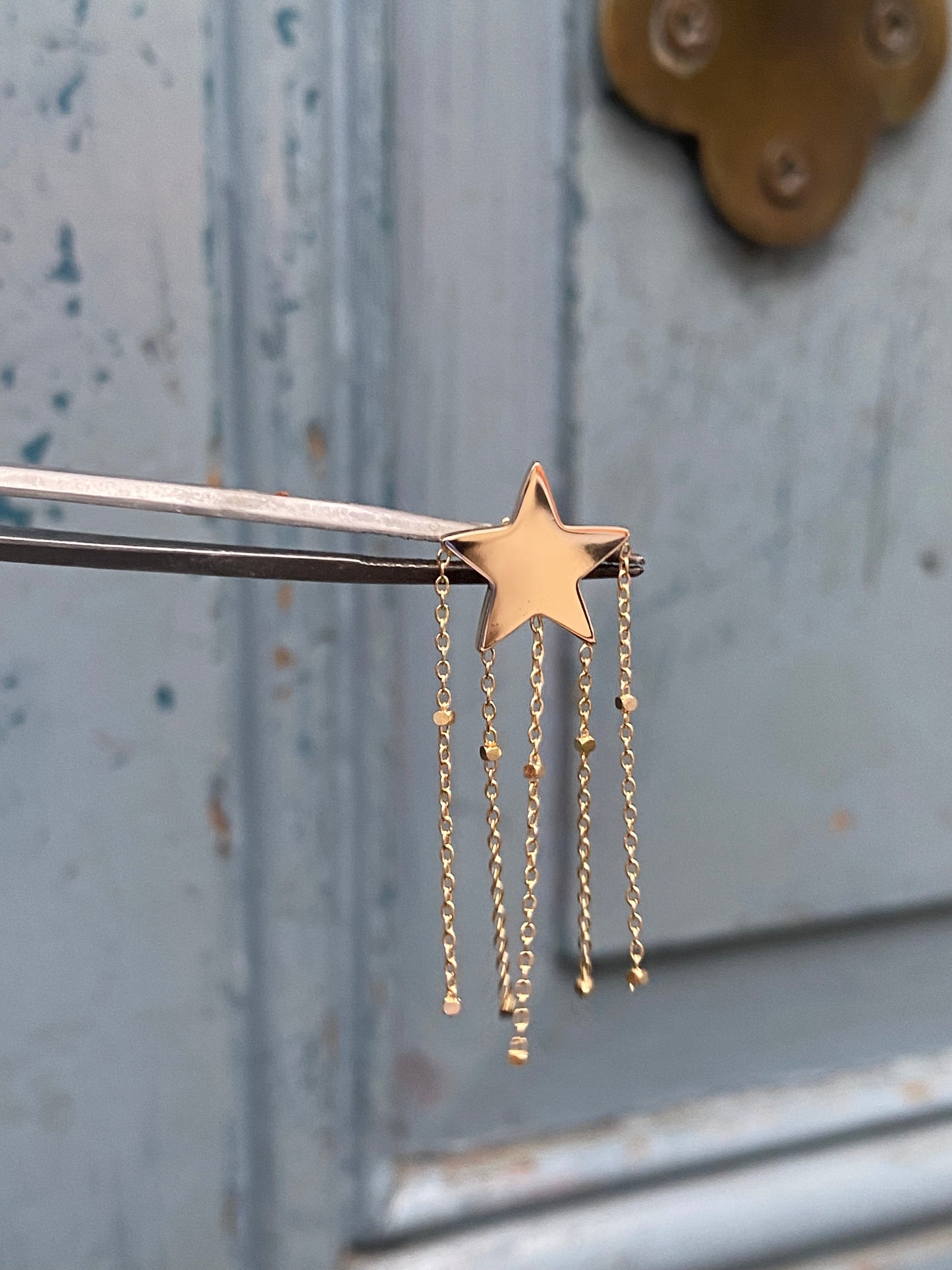 Shooting Star Earring-  14 karat Gold - (Sold as Single)