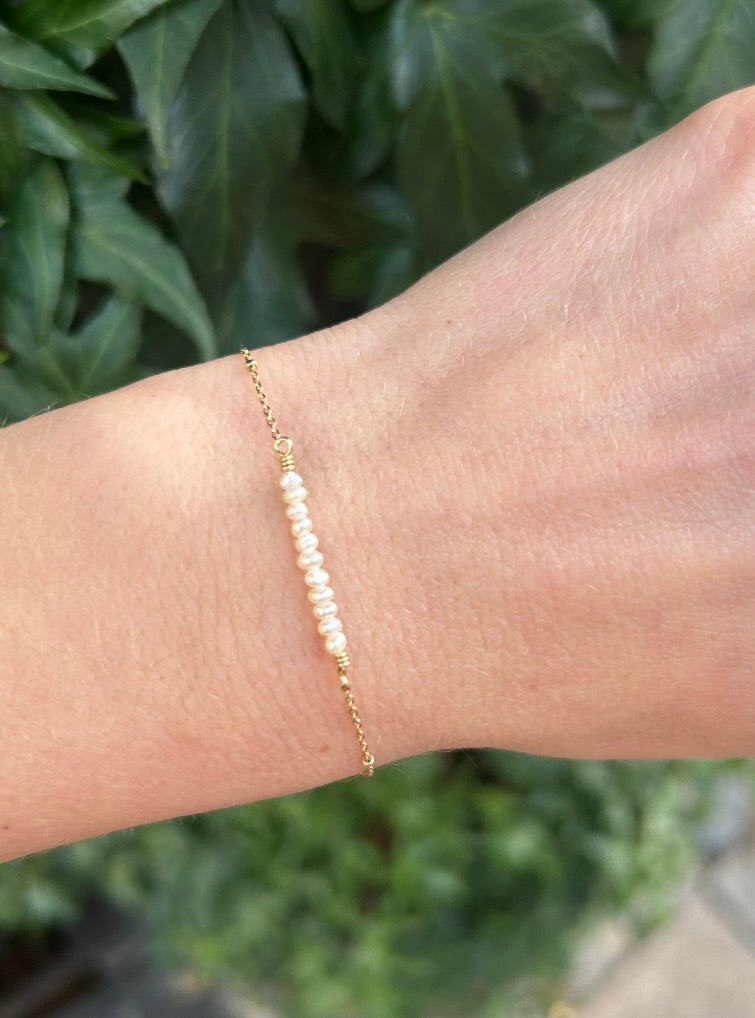 Simple Pearl Bracelet-925 Silver or Gold   14 Karat