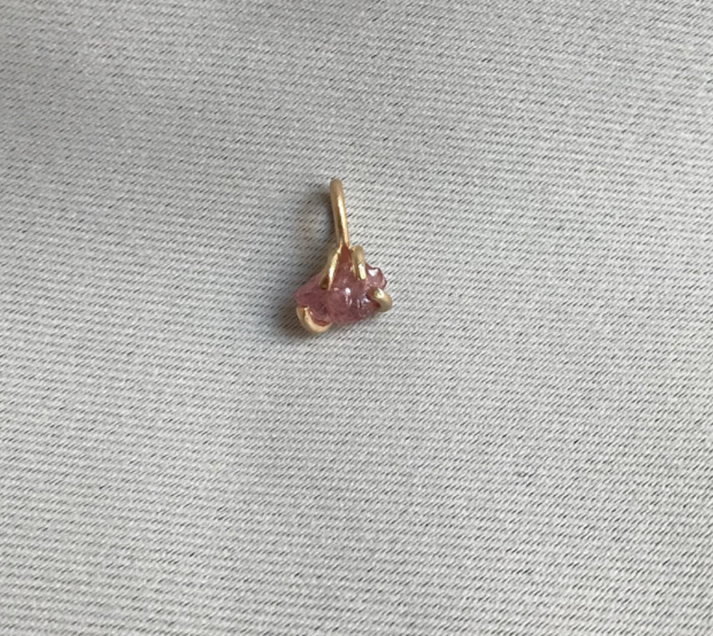 GLOW Rough Sapphire Pendant - 14k Gold