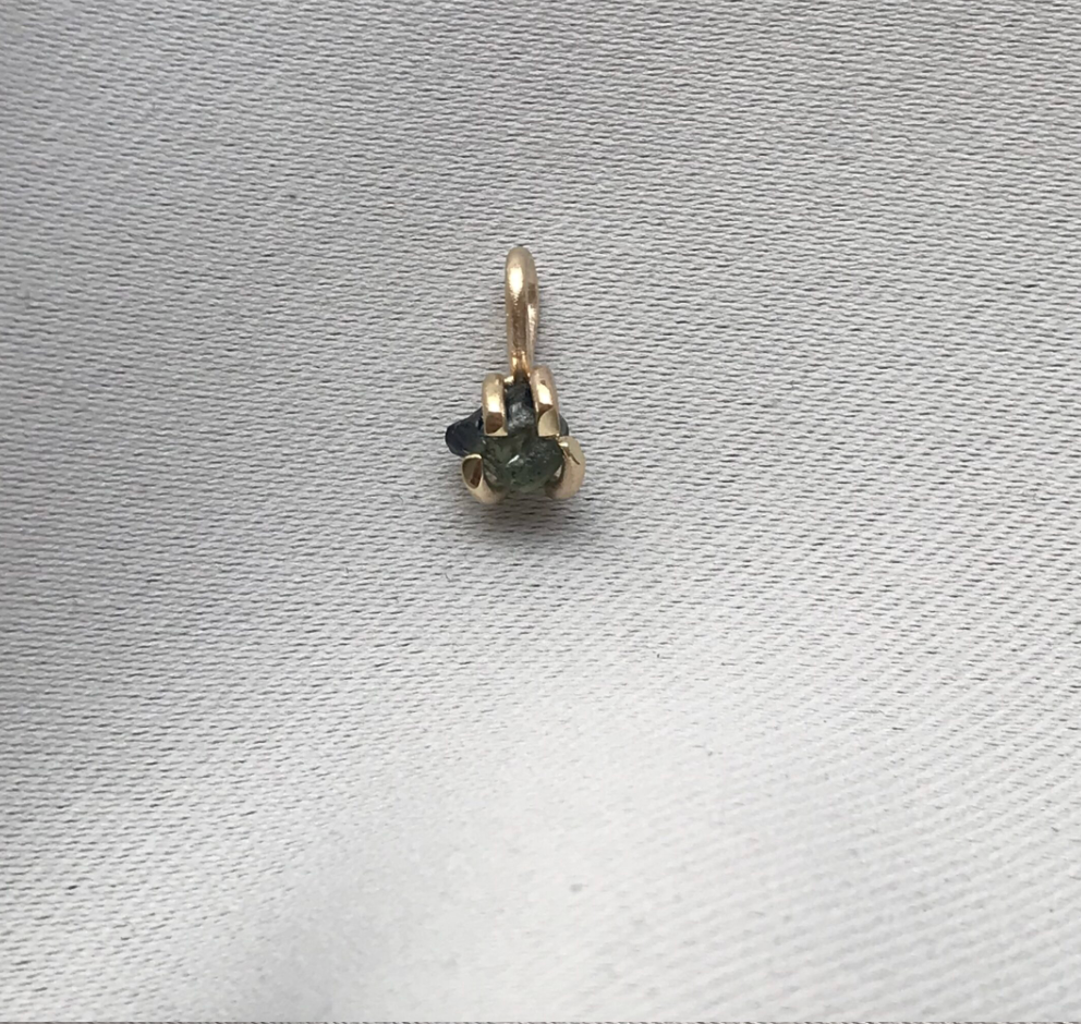 GLOW Rough Sapphire Pendant - 14k Gold