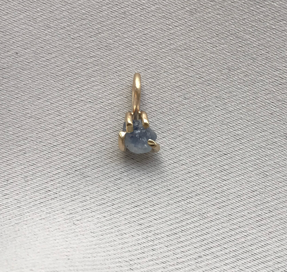 GLOW Rough Sapphire Pendant - 14k Gold
