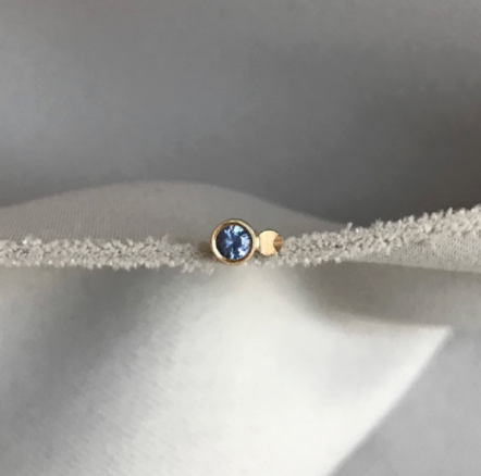 SUN & MOON Eclipse Sapphire Earring - 14K Gold