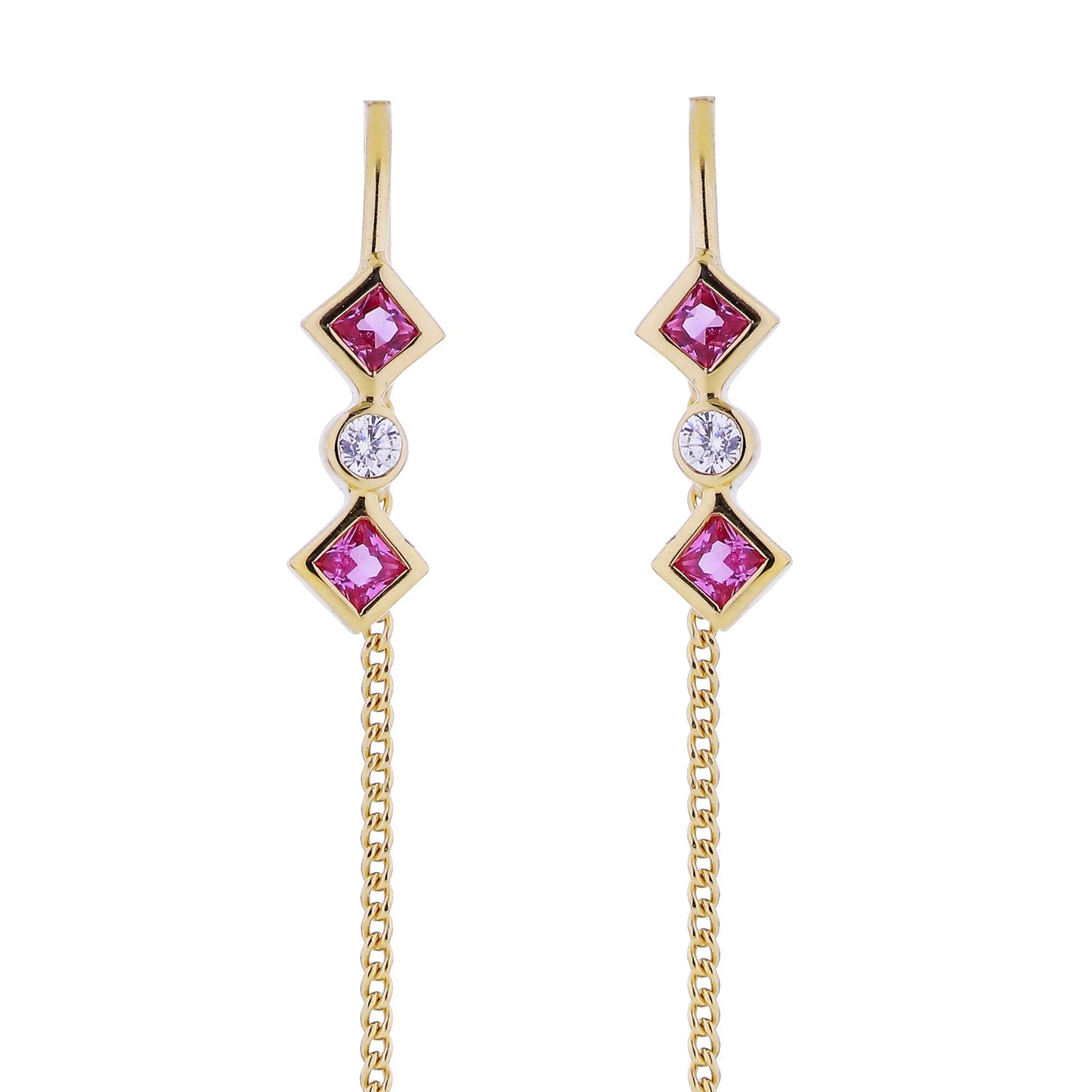 Zalora Pink - Earring, Gold Plated Silver