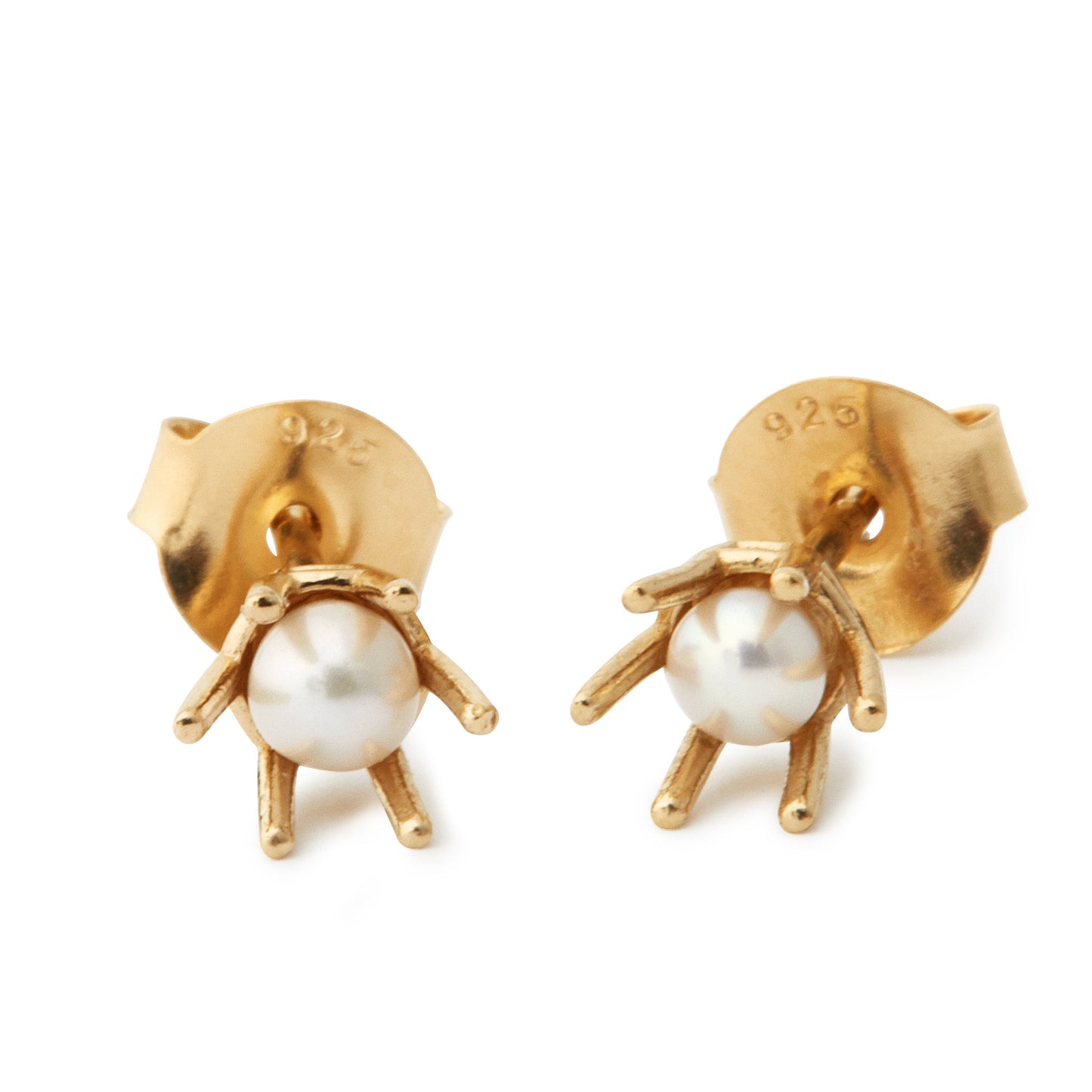 One Pearl Earring - Gold Plated Silver