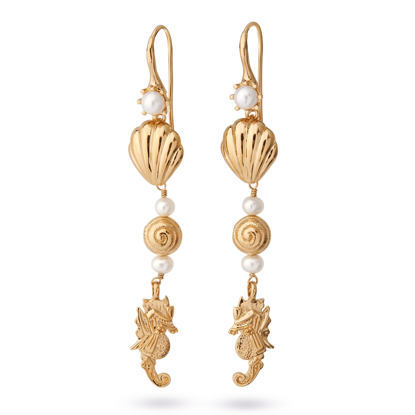 Ocean Seahorse Earring - Gold Plated Silver
