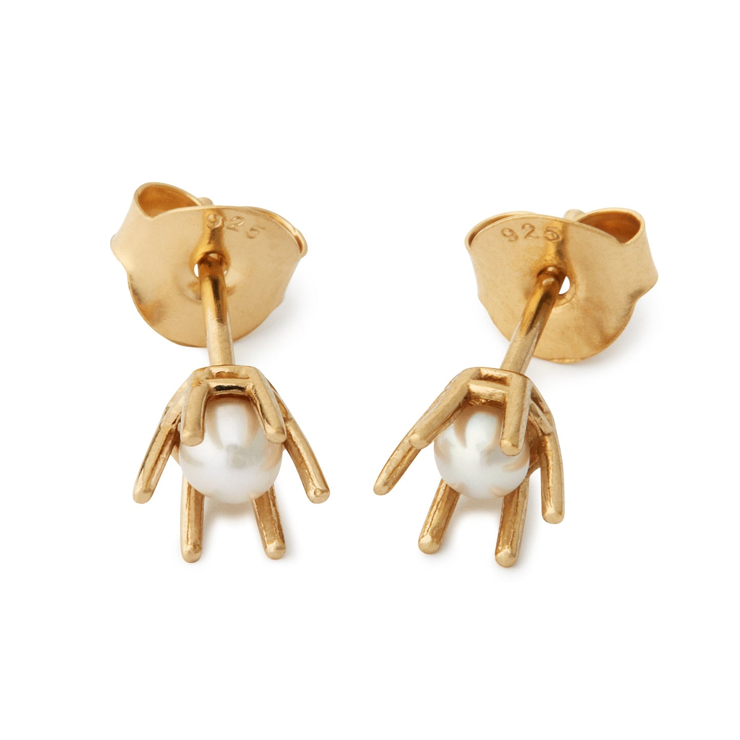 One Pearl Earring - Gold Plated Silver