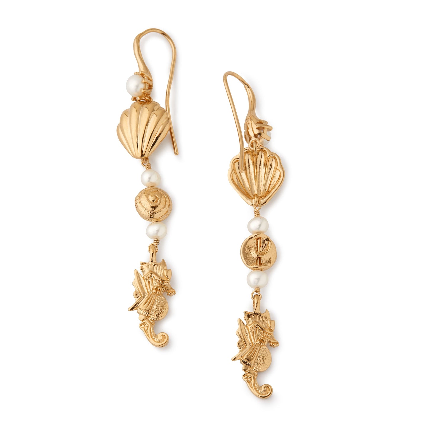 Ocean Seahorse Earring - Gold Plated Silver