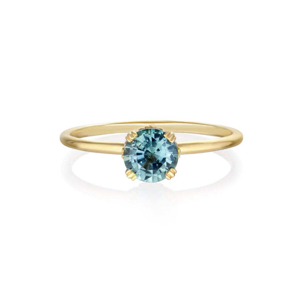 Dakva Teal Ring - 18 Karat Gold White, Blue Diamond, Sapphires