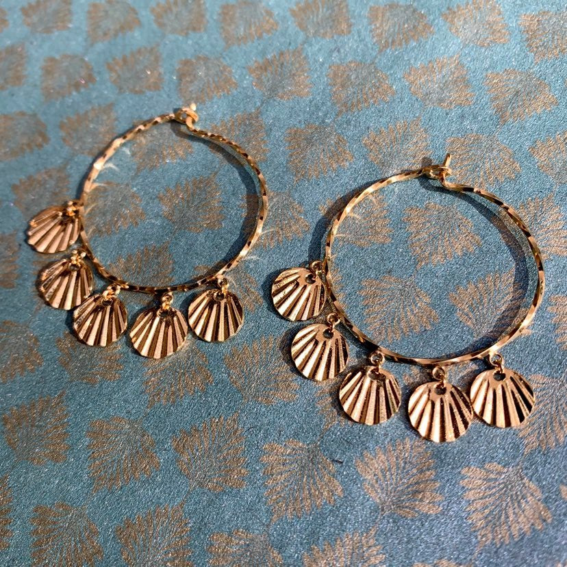 Gypsy Hoops Earring-925 Silver or Gold Plated or Gold