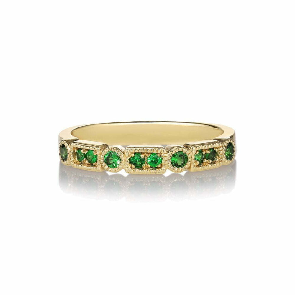Trine Ji Green Ring - 14 Karat Gold Green Tsavorite