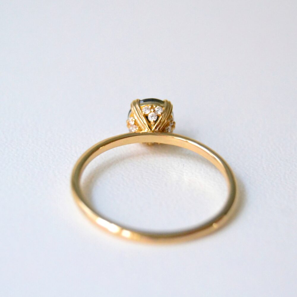 Dakva Teal Ring - 18 Karat Gold White, Blue Diamond, Sapphires