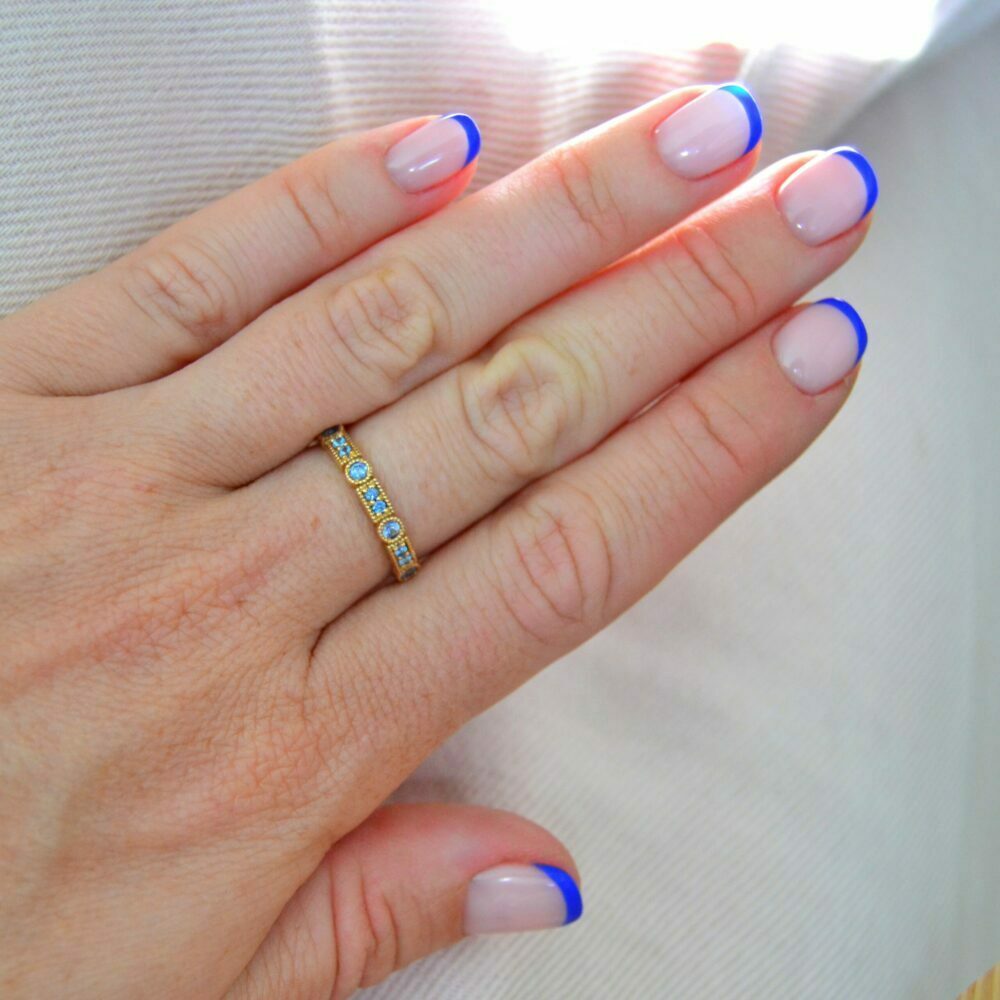 Trine Ji Baby Blue Ring - 14 Karat Gold Blue Sapphires
