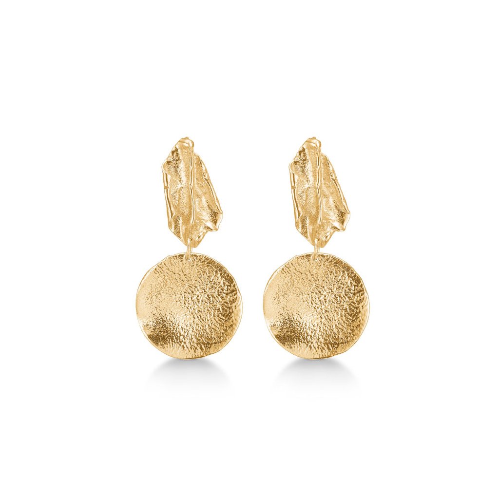 BALI AMULET EARRING GOLD Earring -  Gold Plated Silver
