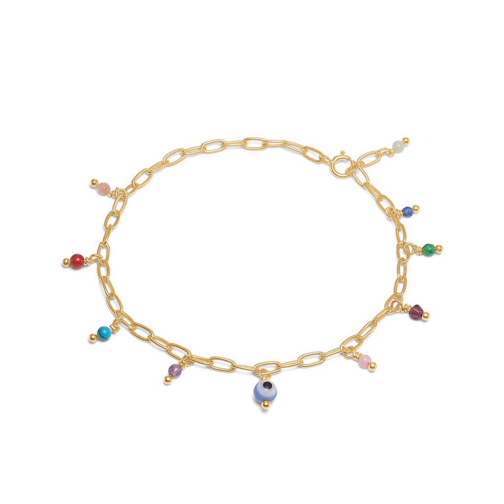 Bali Charm Bracelet -  Gold Plated Silver