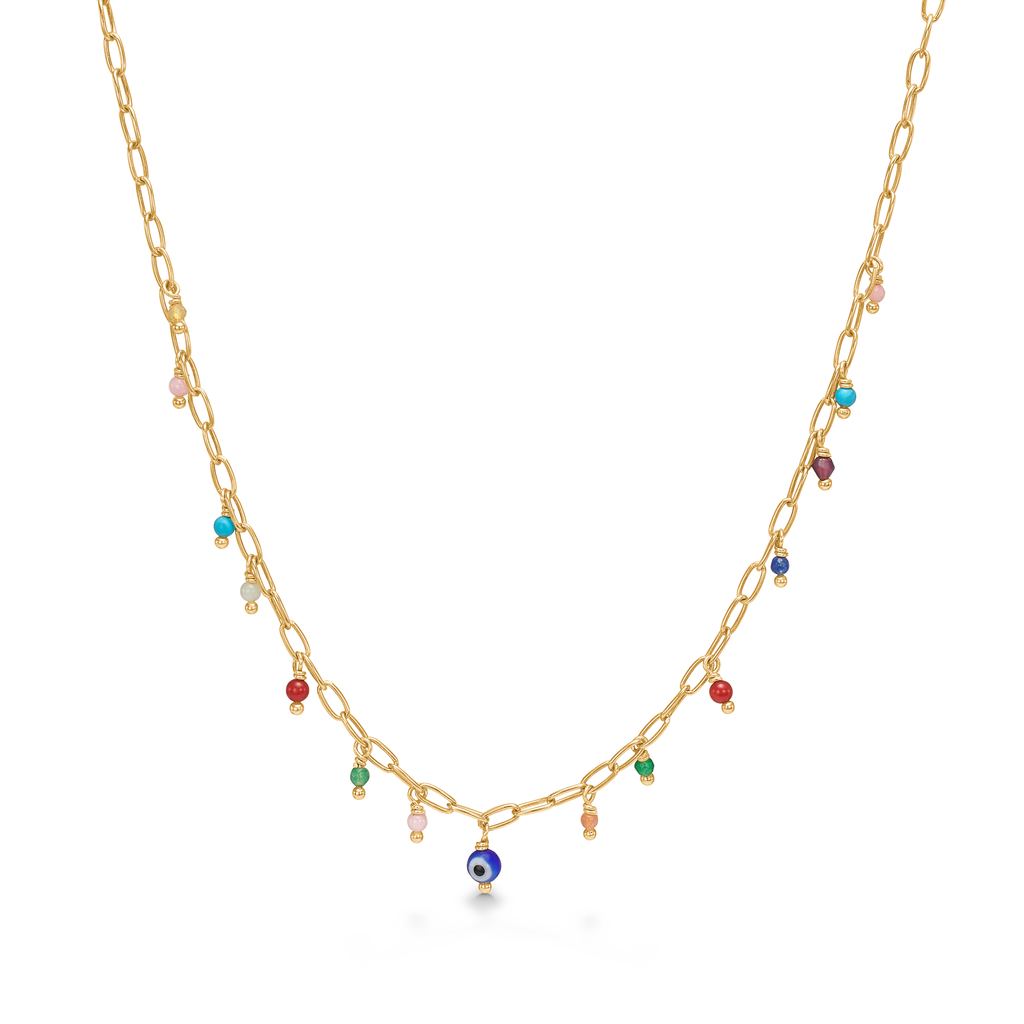 Bali Charm Necklace -  Gold Plated Silver