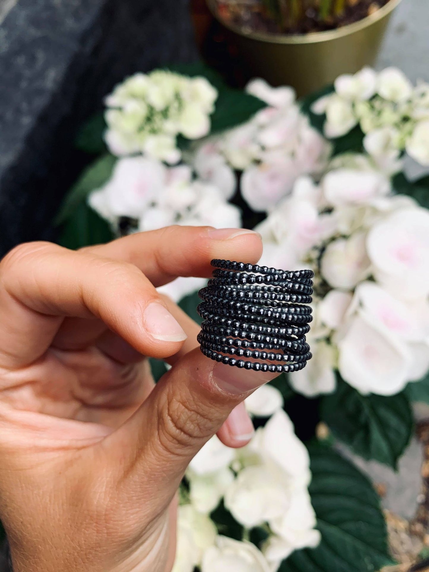 Sort Champagne Ring-925 Sølv Oxideret