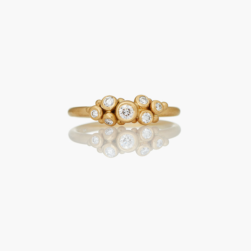 Bubbles Ring- 18 Karat Gold  White Diamond