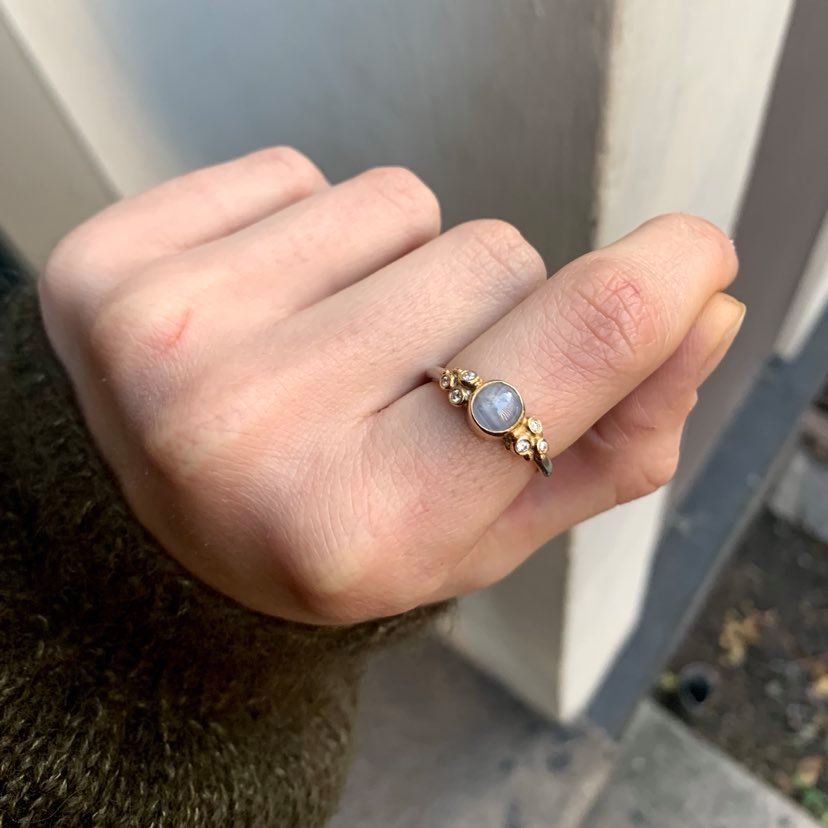Bubbles Star Sapphires Ring - 18 Karat Gold, 925 Silver White, Star  Diamond, Sapphires