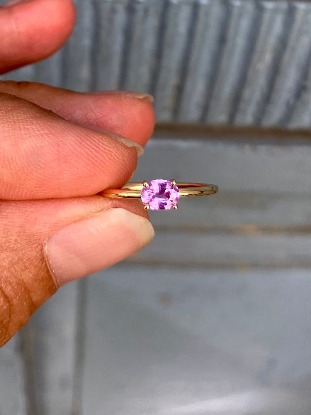 Classic Pink Sapphires Ring-Gold Pink Sapphires 14 Karat