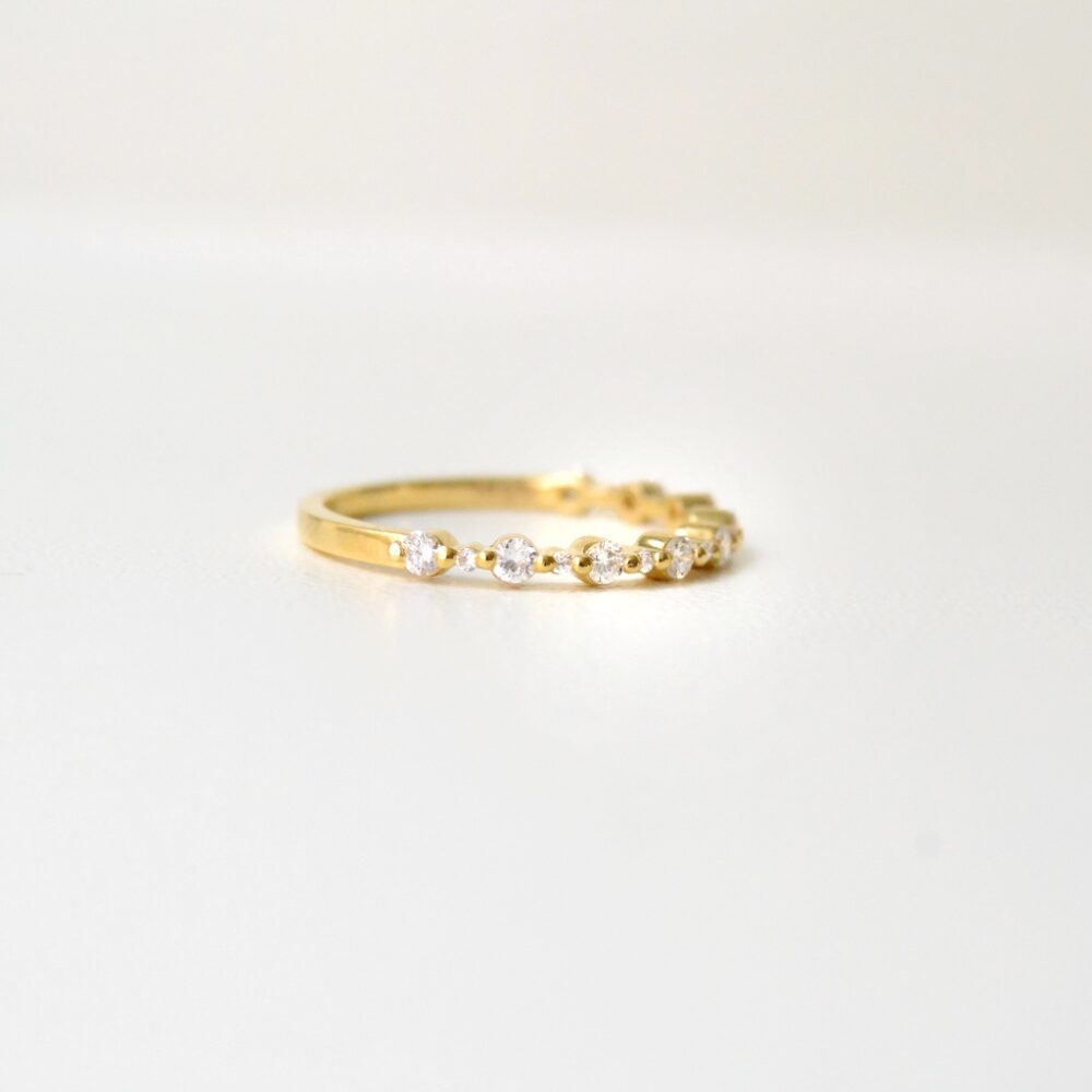 Brita  Ring - 14 Karat Gold White Diamond