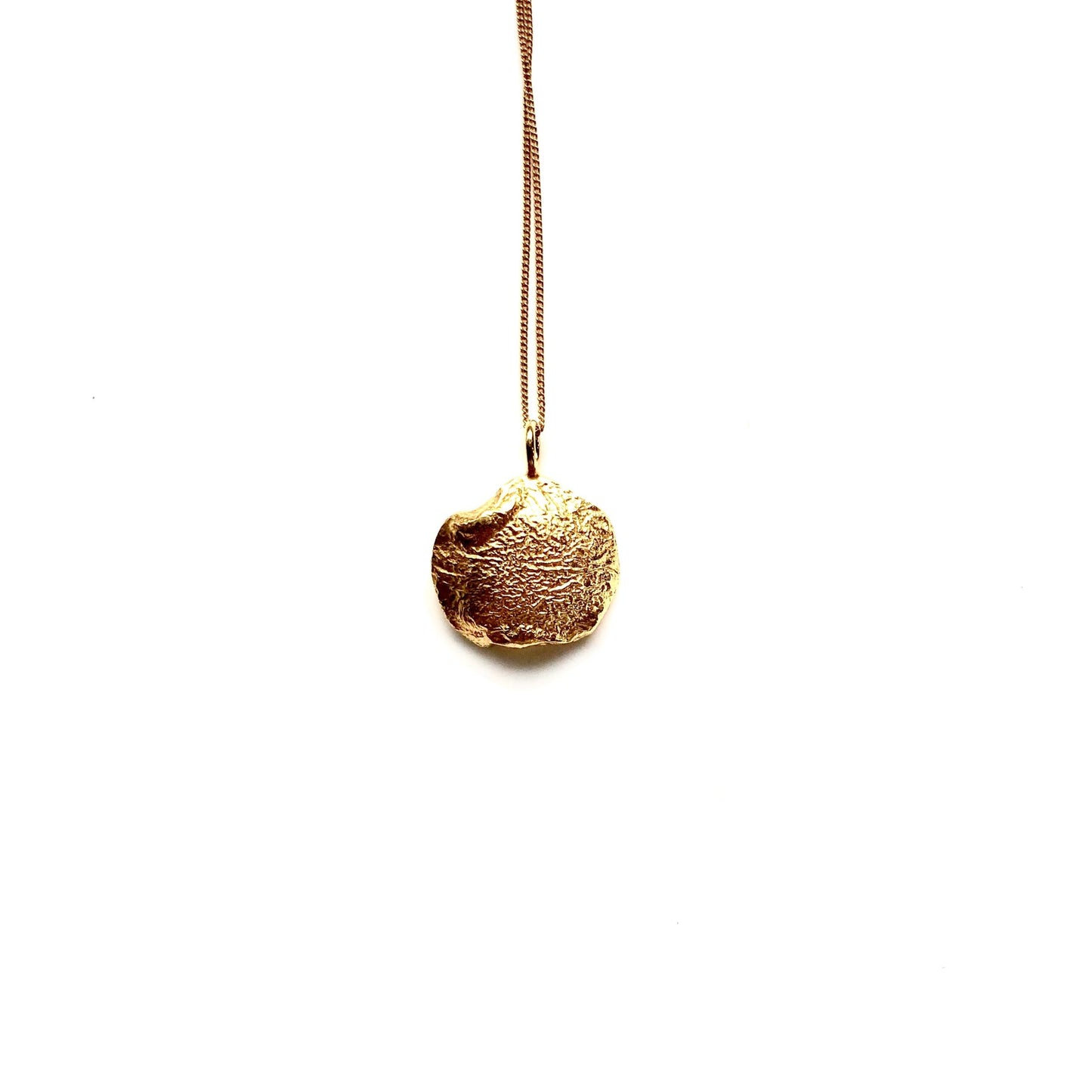 Flame Medium Gold  Necklace  -  Gold Plated Silver