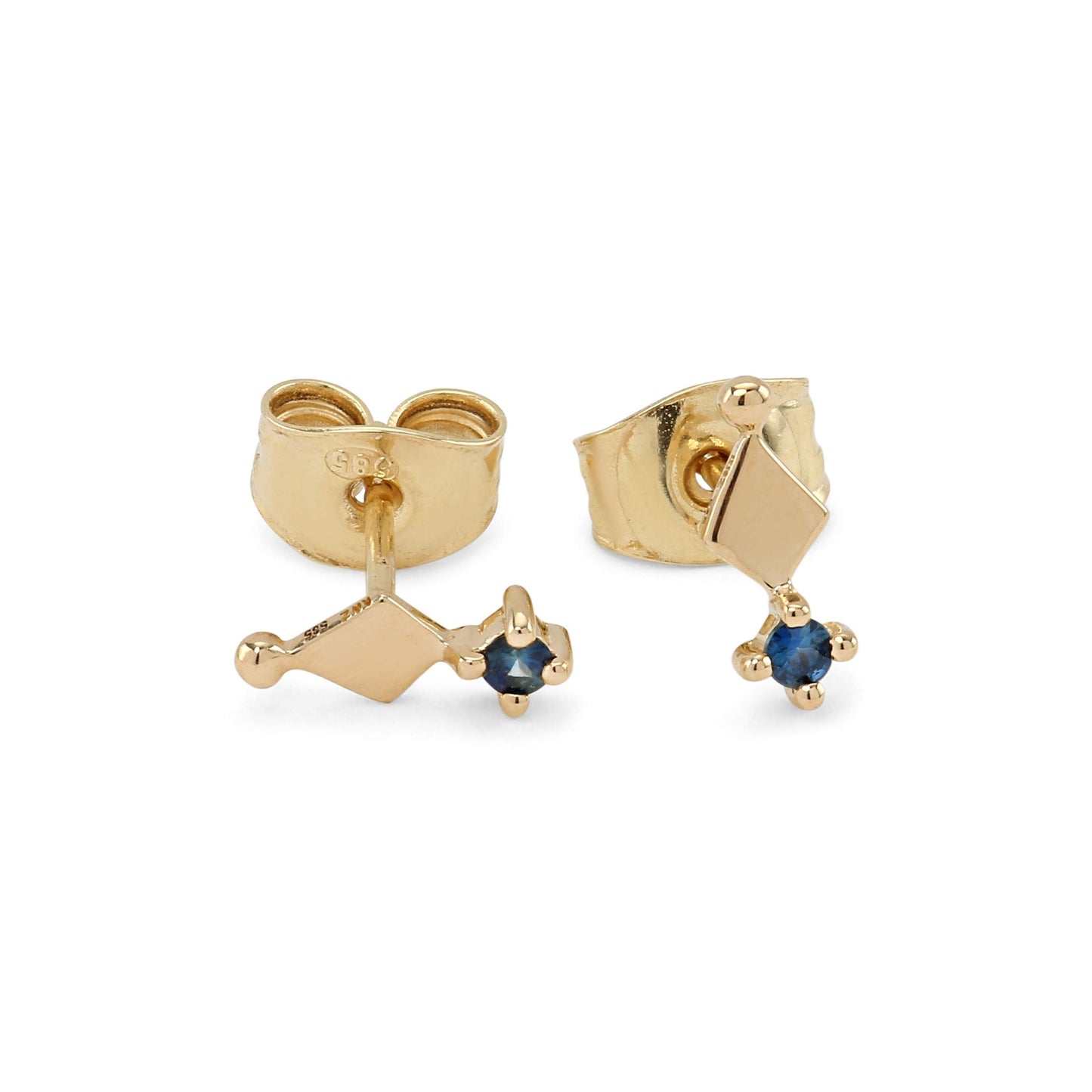 Kitah - Earring - 14 Karat Gold With Blue Sapphires
