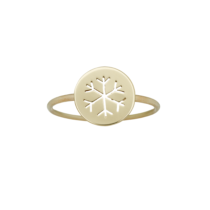 Little Silhouette– Snowflake Ring-925 Silver or Gold   14 Karat