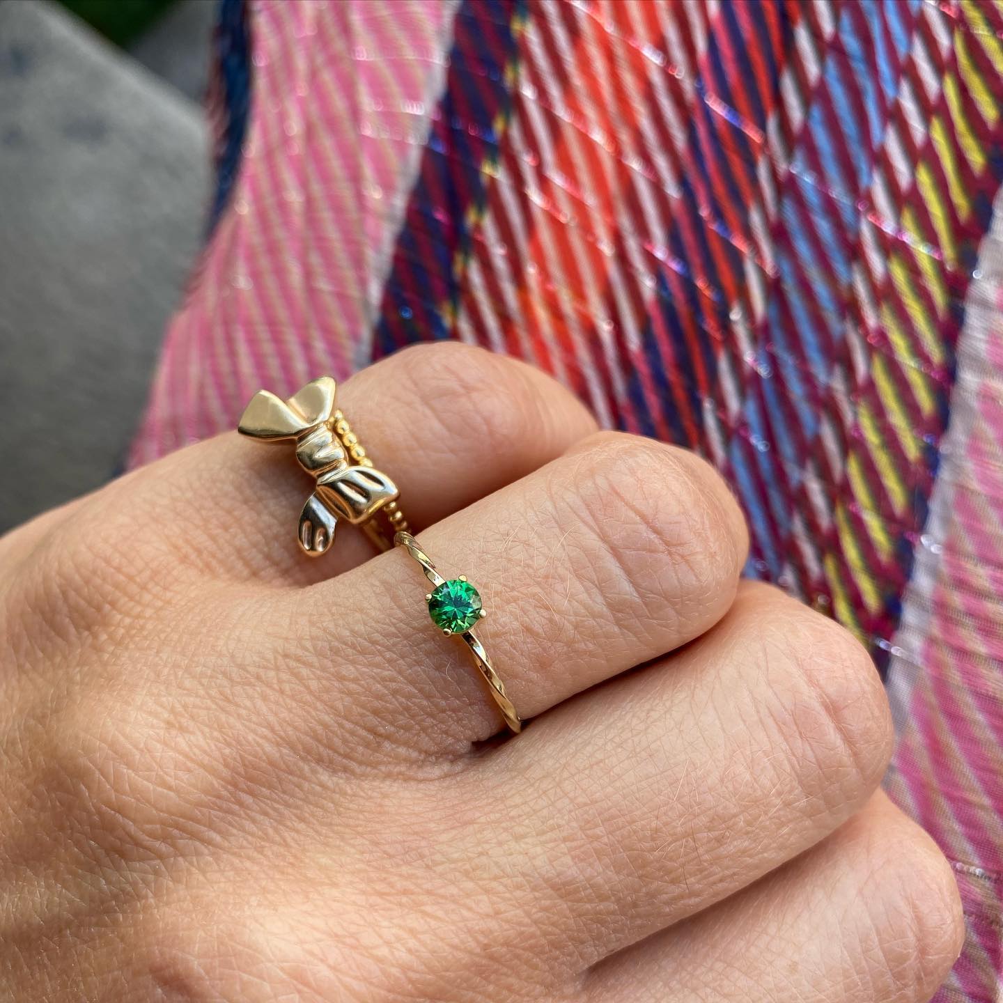 Miss Martha Classic Green Tsavorite Ring - 14 Karat Gold