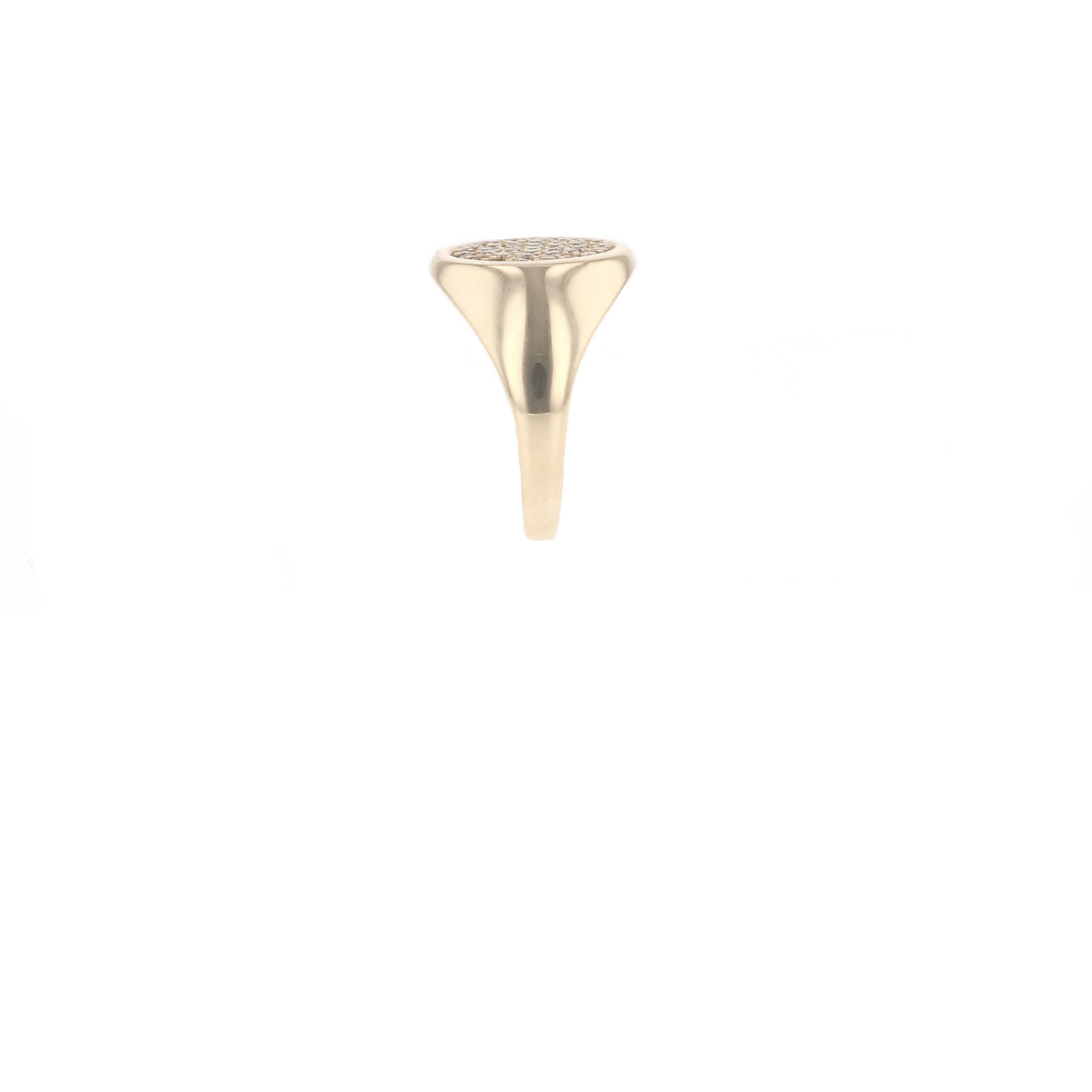 Lady Pave Signet Ring-Gold White Diamond 14 Karat