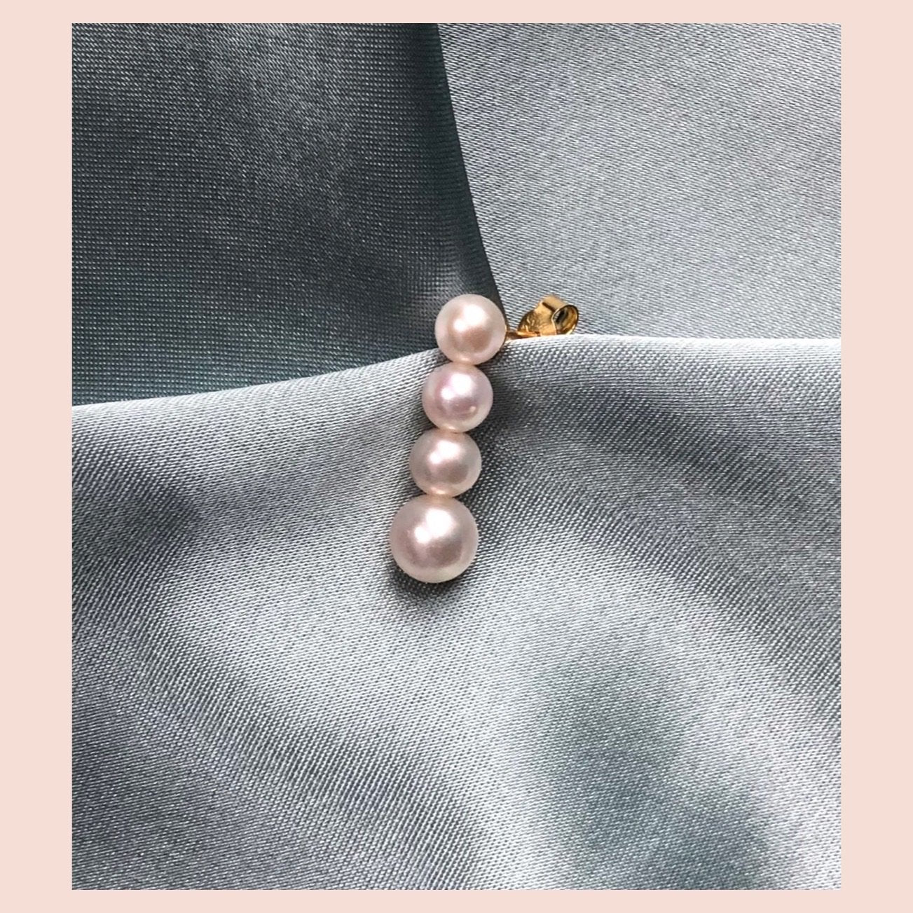Quatra Stud Earring -  Gold Plated Silver  Freshwater Pearls