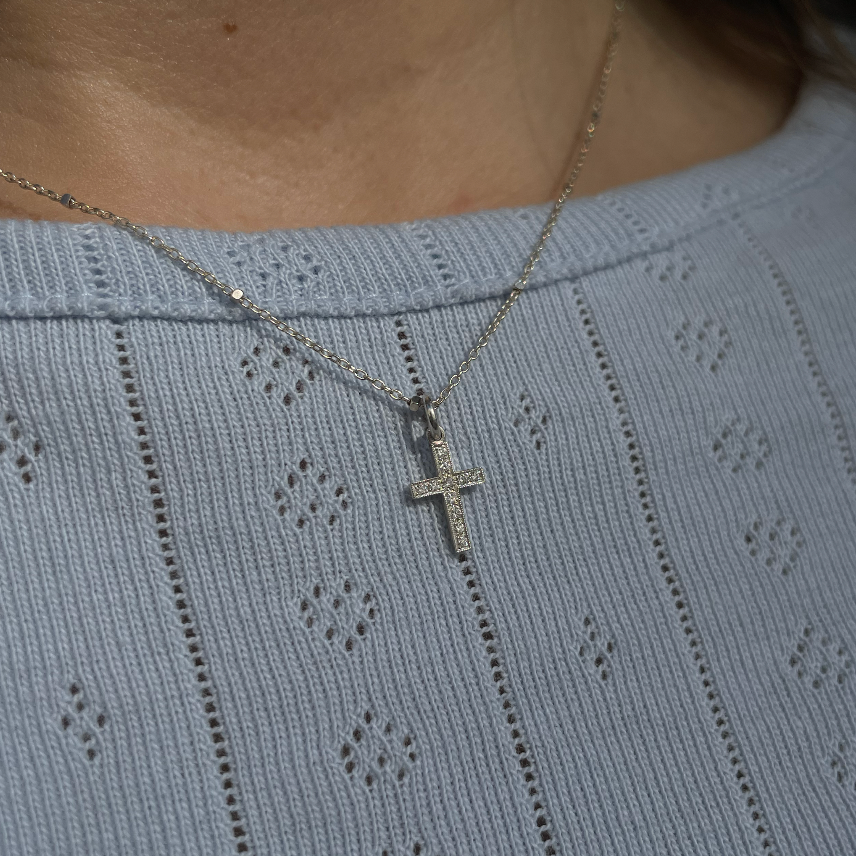 Cross Pendant Necklace -14 karat Gold or 925 Silver