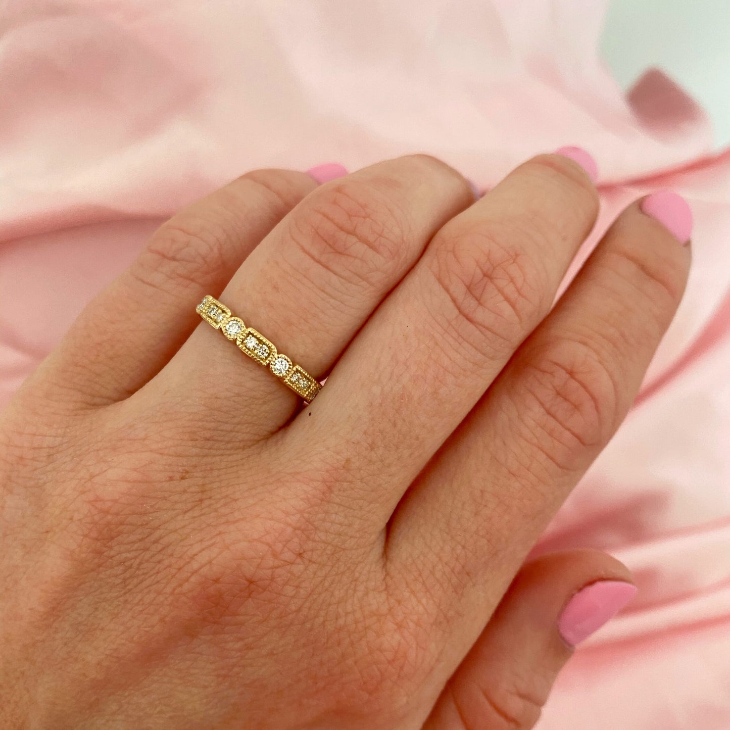 Trine JI Diamond Ring - 14 Karat Gold White Diamond