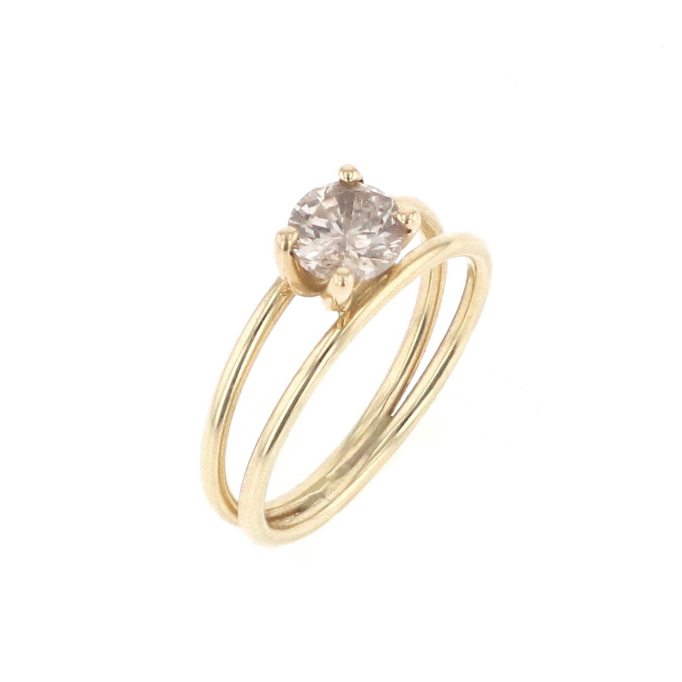 Miss Bell Ring-Gold Champagene  Diamond 14 Karat