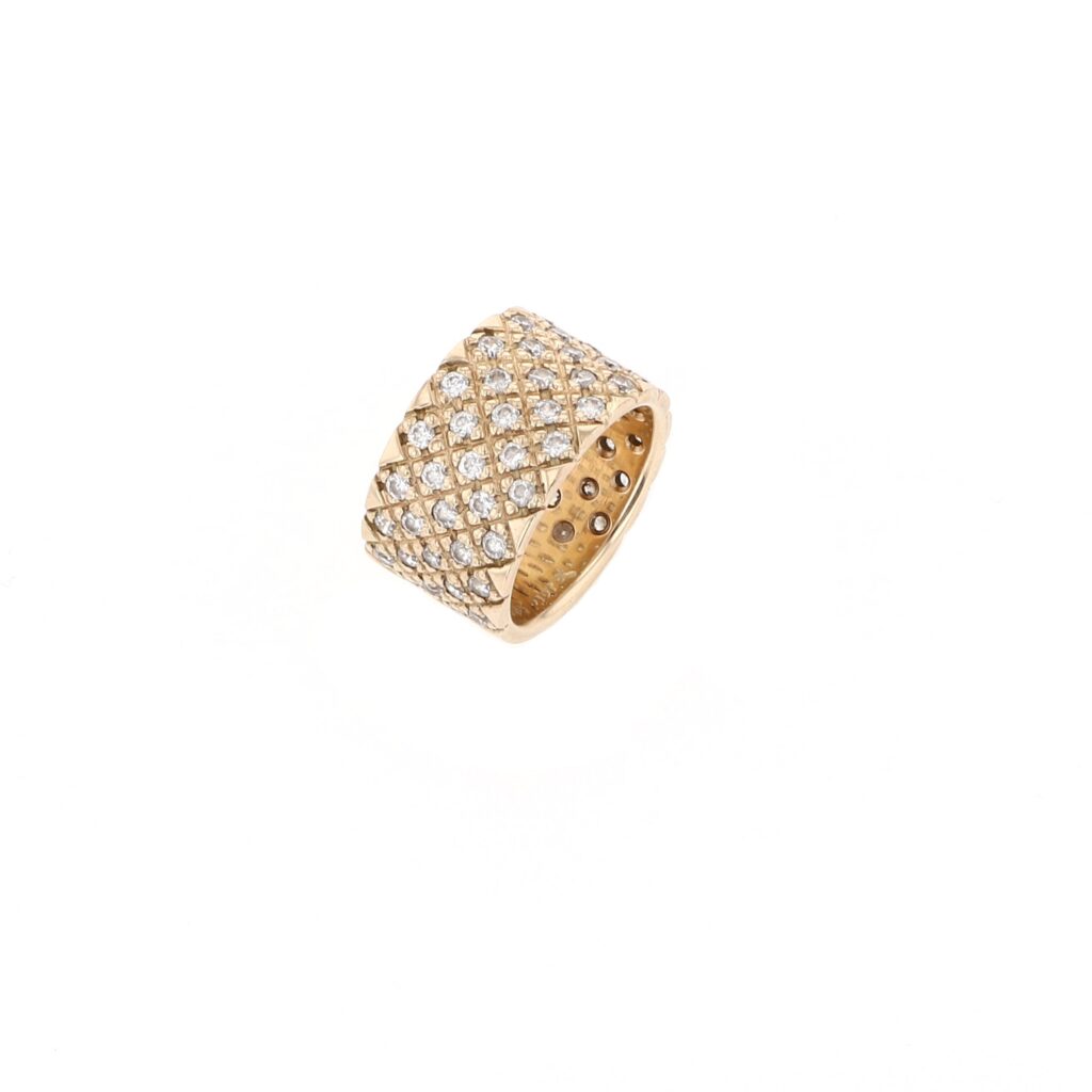 Sparkling Diamond  Ring-Gold White Diamond 14 Karat