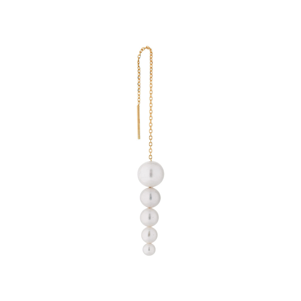 Galore Threader Earring -  Gold Plated Silver  Freshwater Pearls