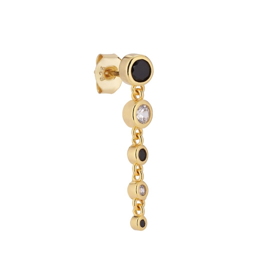 Sombra Stud Earring -  Gold Plated Silver  Cubic zirconia