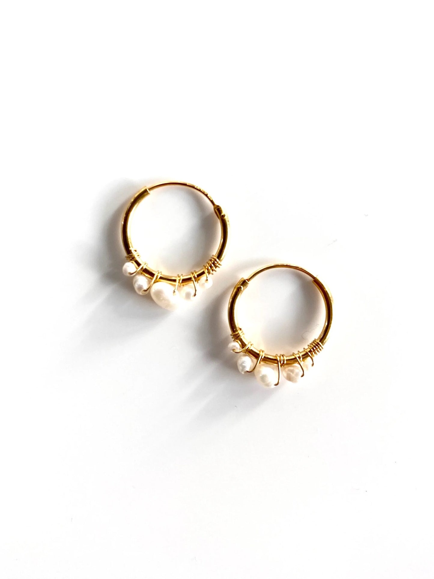 Petra Gold Earring -  Gold Plated Silver  Baroque Pearls
