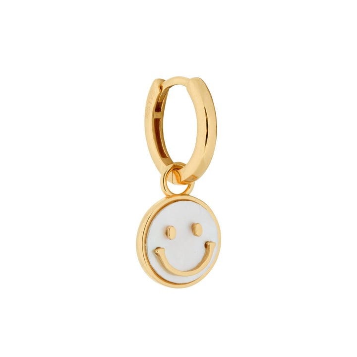 Smiley Huggie Earring -  Gold Plated Silver