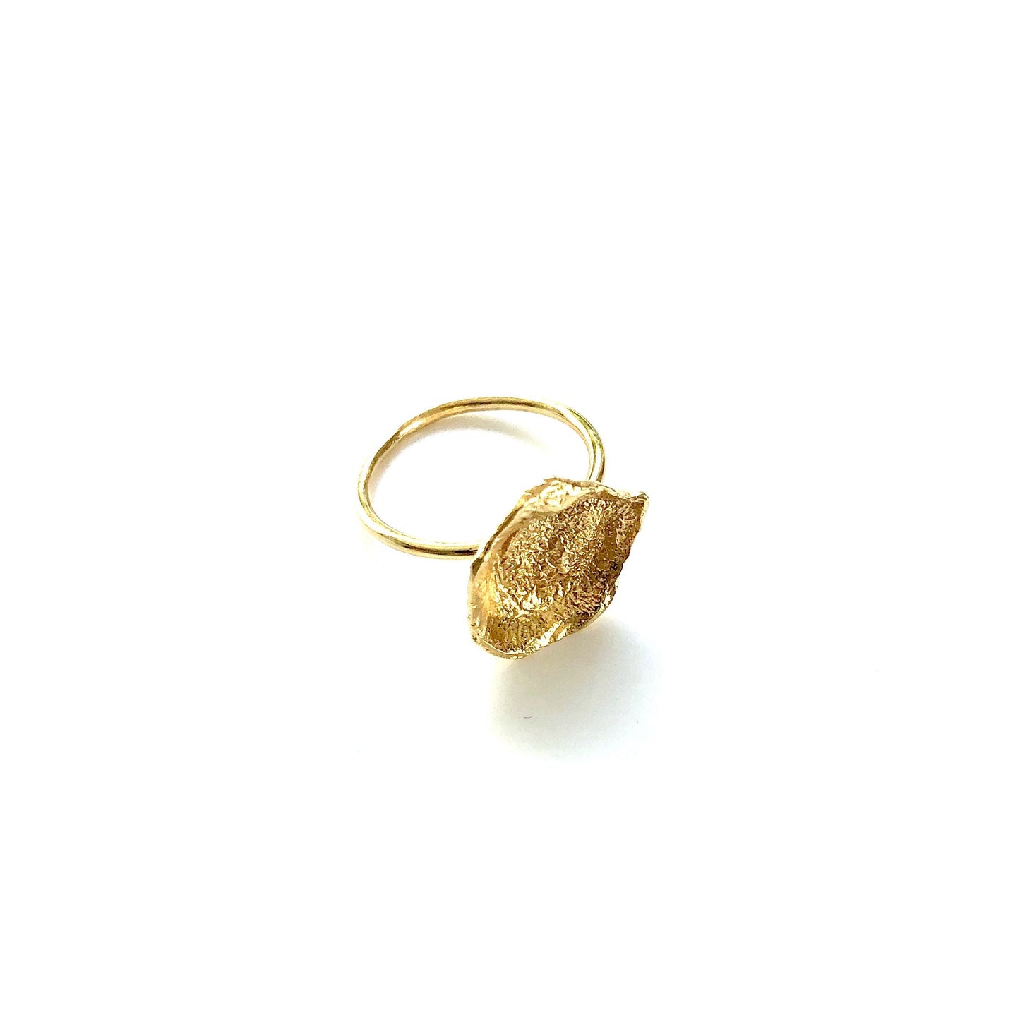 Flame Medium Gold Ring -  Gold Plated Silver
